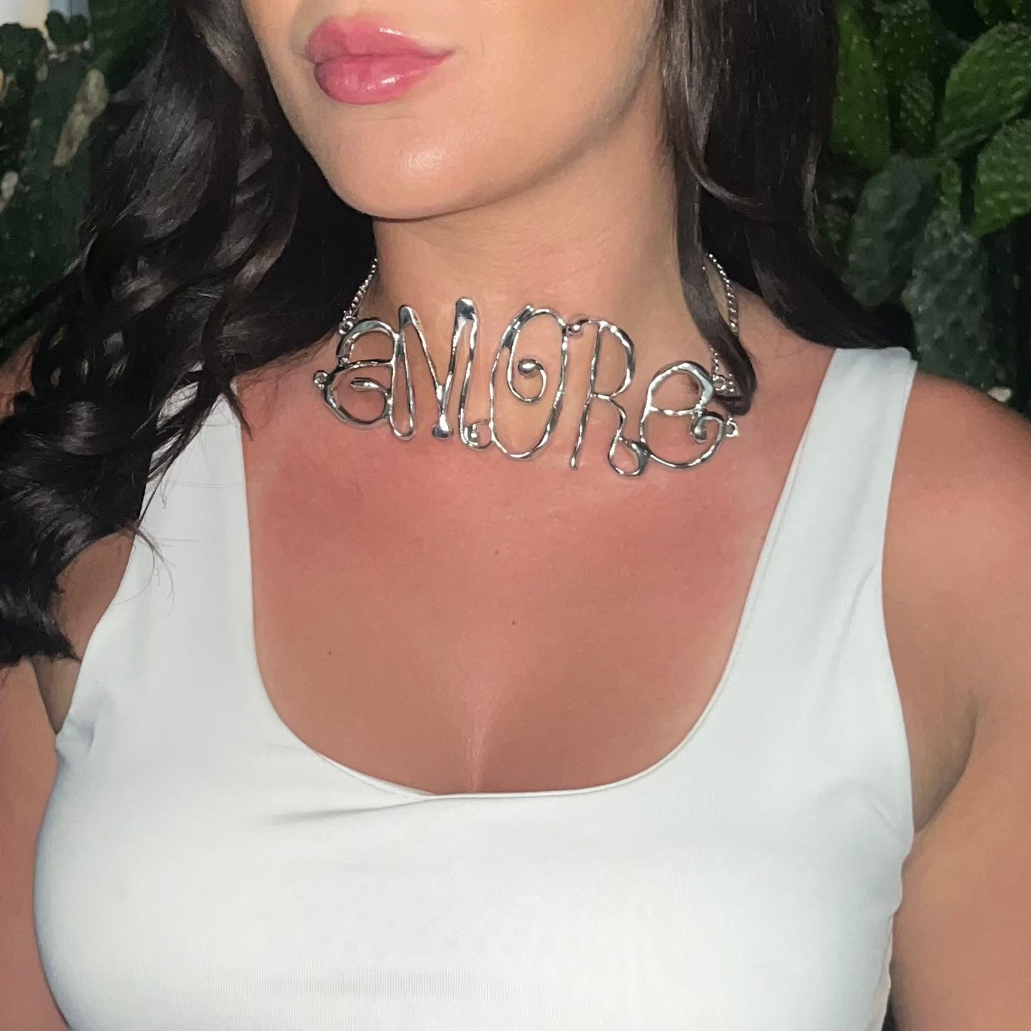 ‘AMORE’ Silver Choker