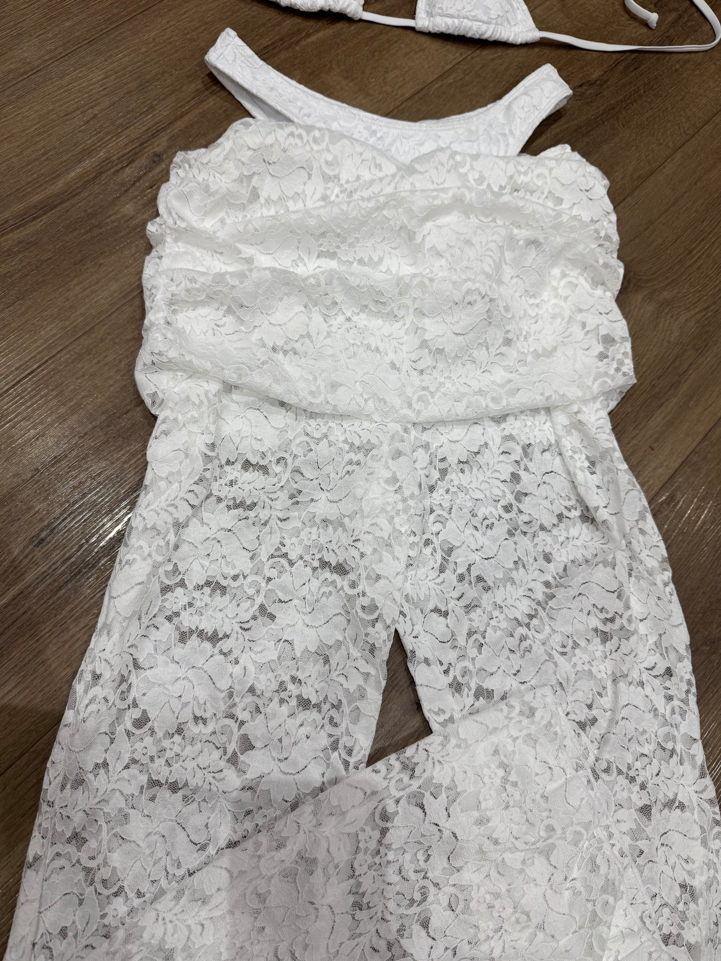 White Lace 3 Piece Trouser Set