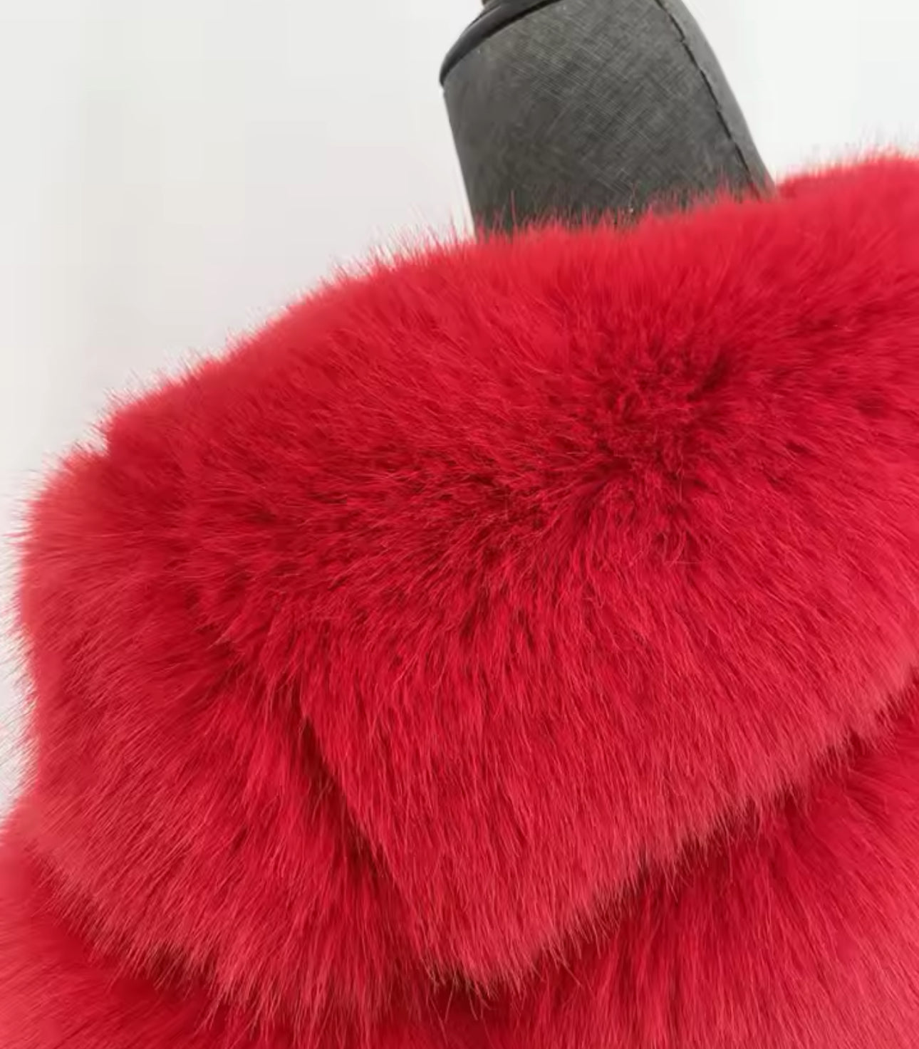 Extreme Cropped Body 3 Row Faux Fur Coat