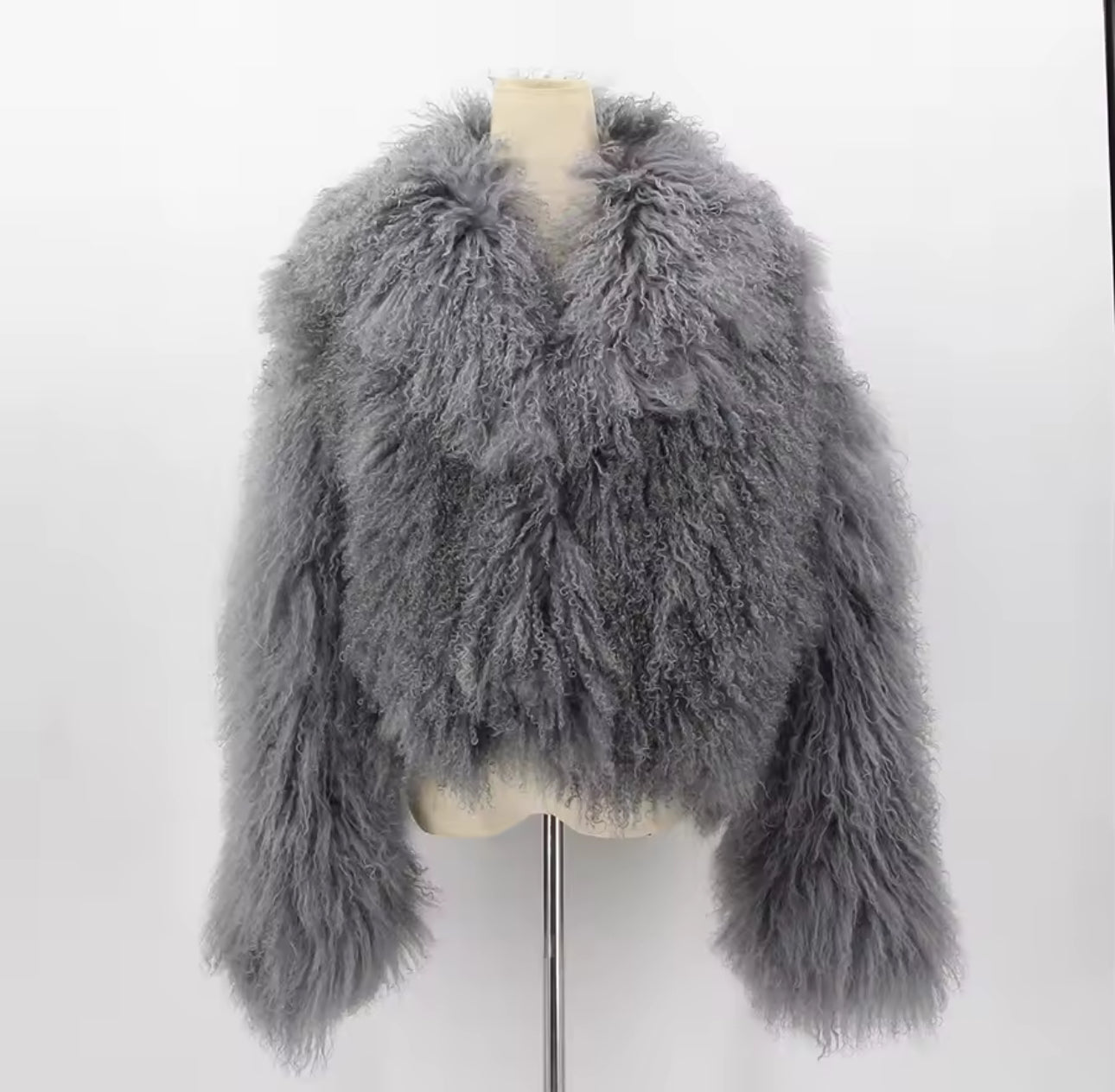 ‘Mina’ Mongolian Lamb Fur Coat (8/10 Days Delivery)