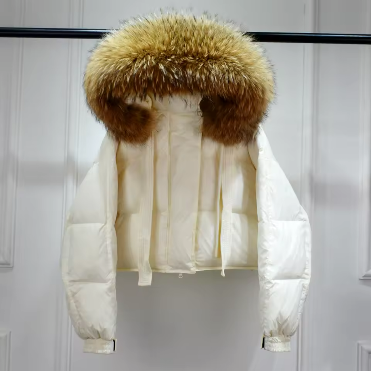 ’Sophia’ Oversized Raccoon Fur Puffer Jacket