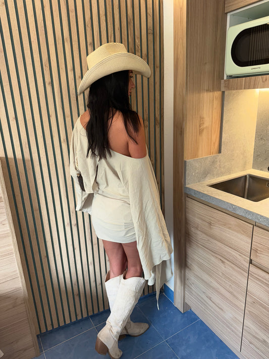 ‘Linzy’ Beige Cover Up Set