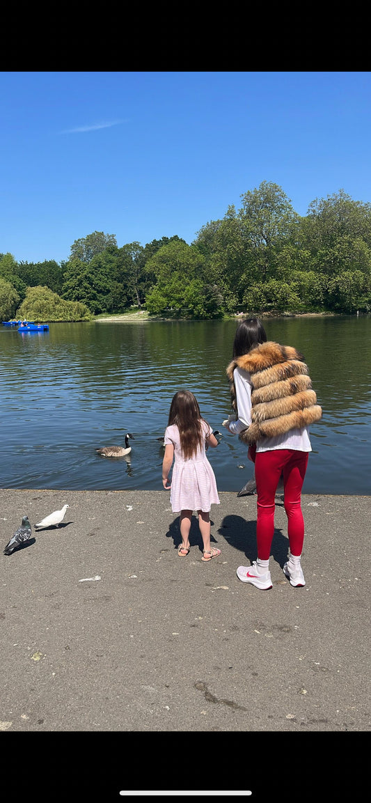 Premium 5 Row Cropped Sleeve Raccoon Fur Coat (10/18 Day Delivery)