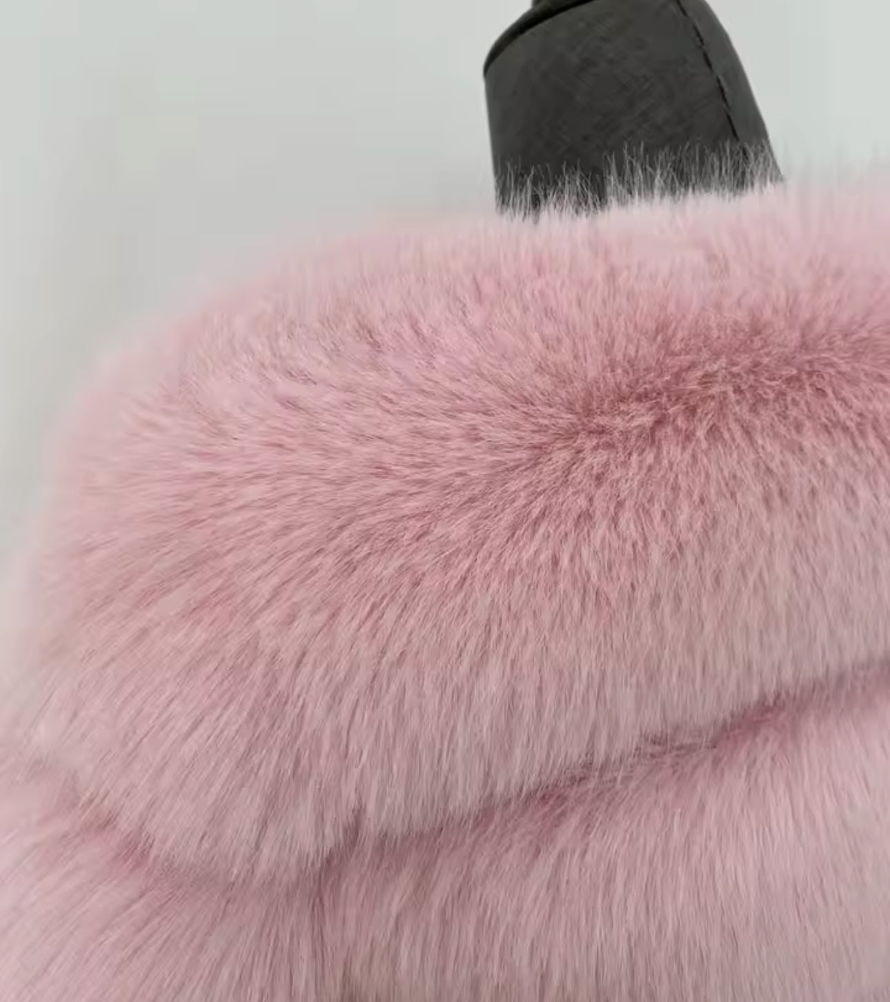 Extreme Cropped Body 3 Row Faux Fur Coat