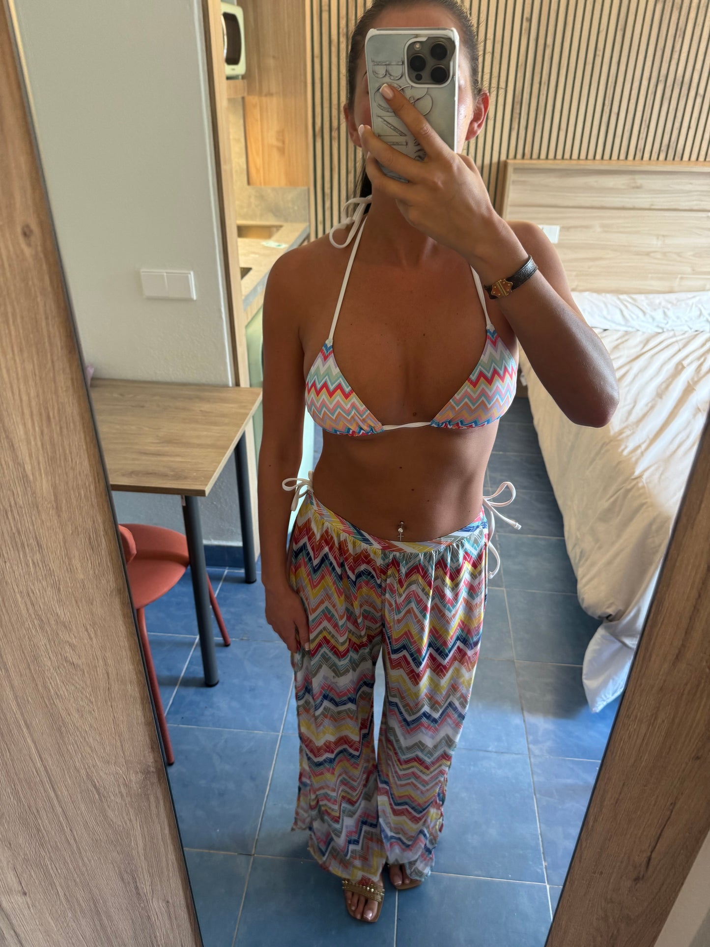 Mia Zig Zag Bikini & Trouser Set