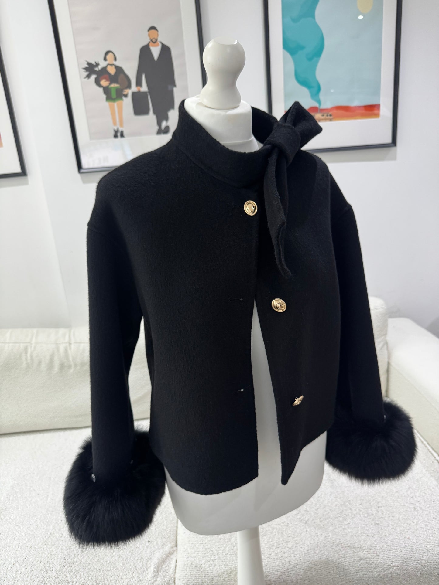 ‘Beaumont’ Wool Fur Cuff Jacket