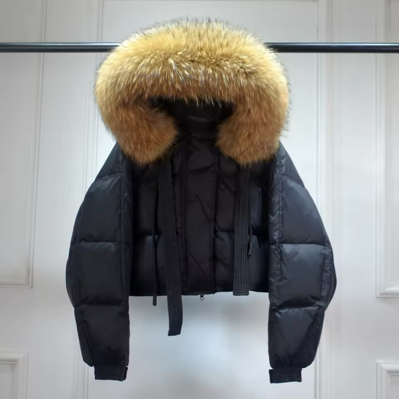 ’Sophia’ Oversized Raccoon Fur Puffer Jacket