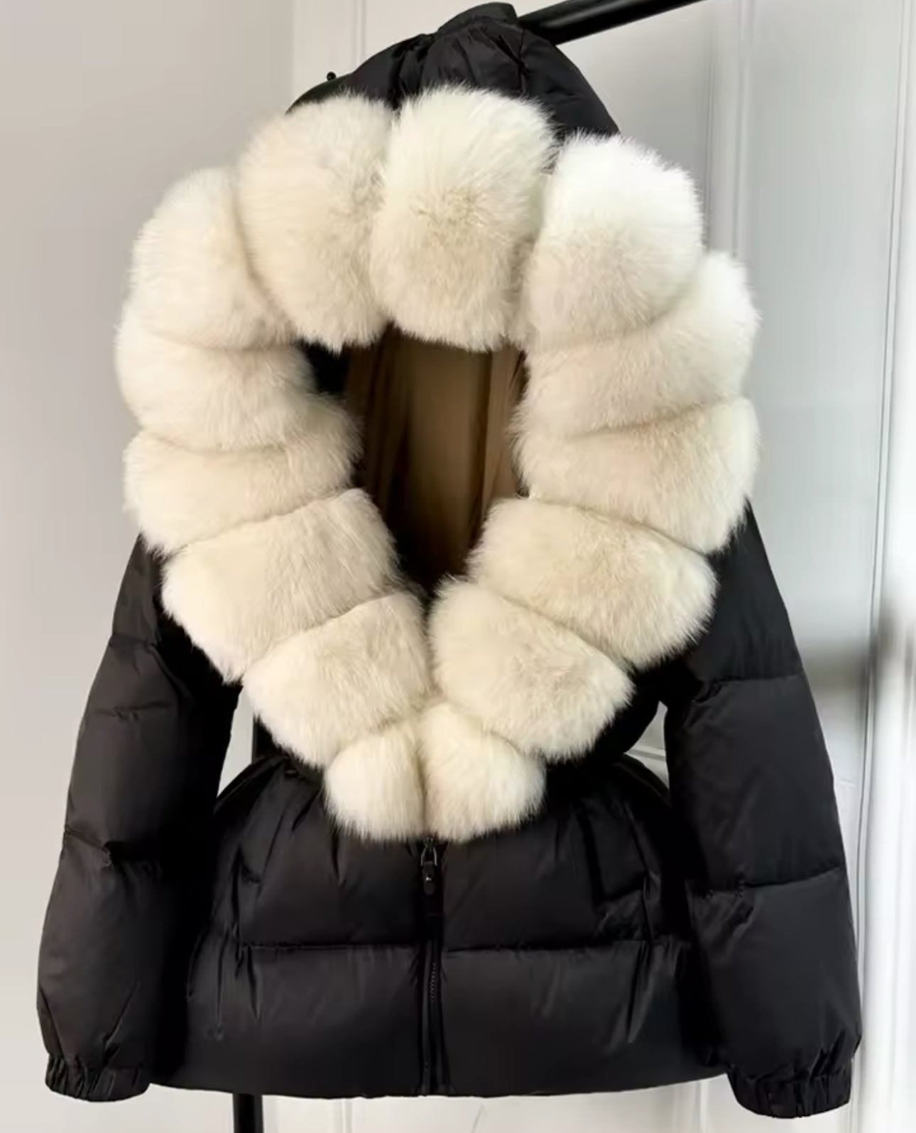 ‘Lucia’ Hooded Fox Fur Puffer Jacket