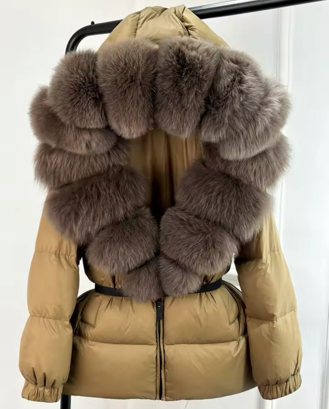 ‘Lucia’ Hooded Fox Fur Puffer Jacket