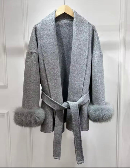 ‘Valentina’ Fox Fur Cuff Cardigan