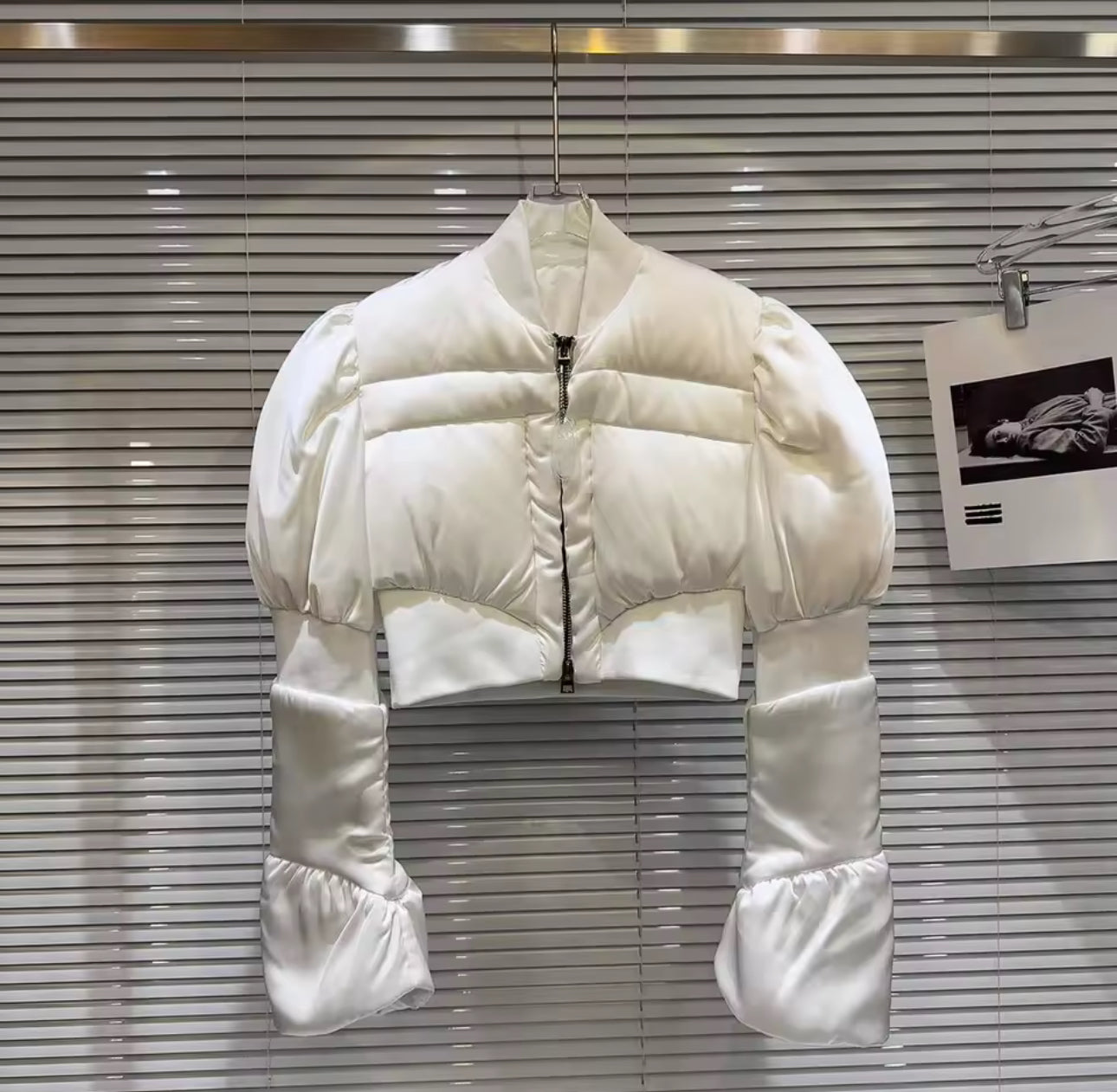 ‘Nellie’ Cropped Structured Puffer Jacket