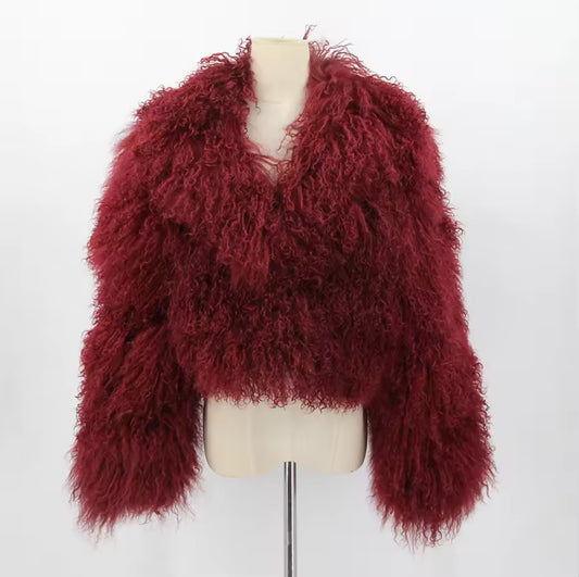 ‘Mina’ Mongolian Lamb Fur Coat (8/10 Days Delivery)
