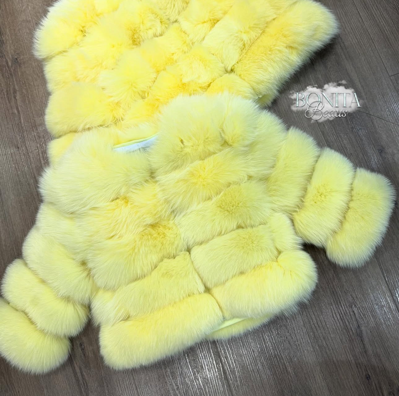 ‘Yellow’ Mini’s Premium Fox Fur Age 7/8 (IN STOCK - 1 Day Delivery)