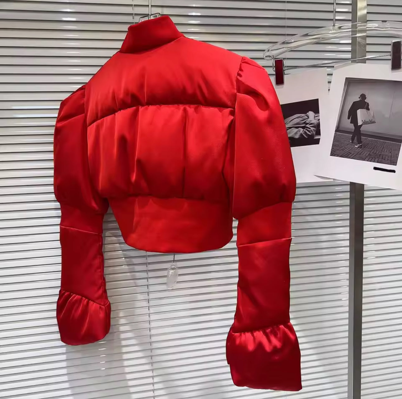 ‘Nellie’ Cropped Structured Puffer Jacket