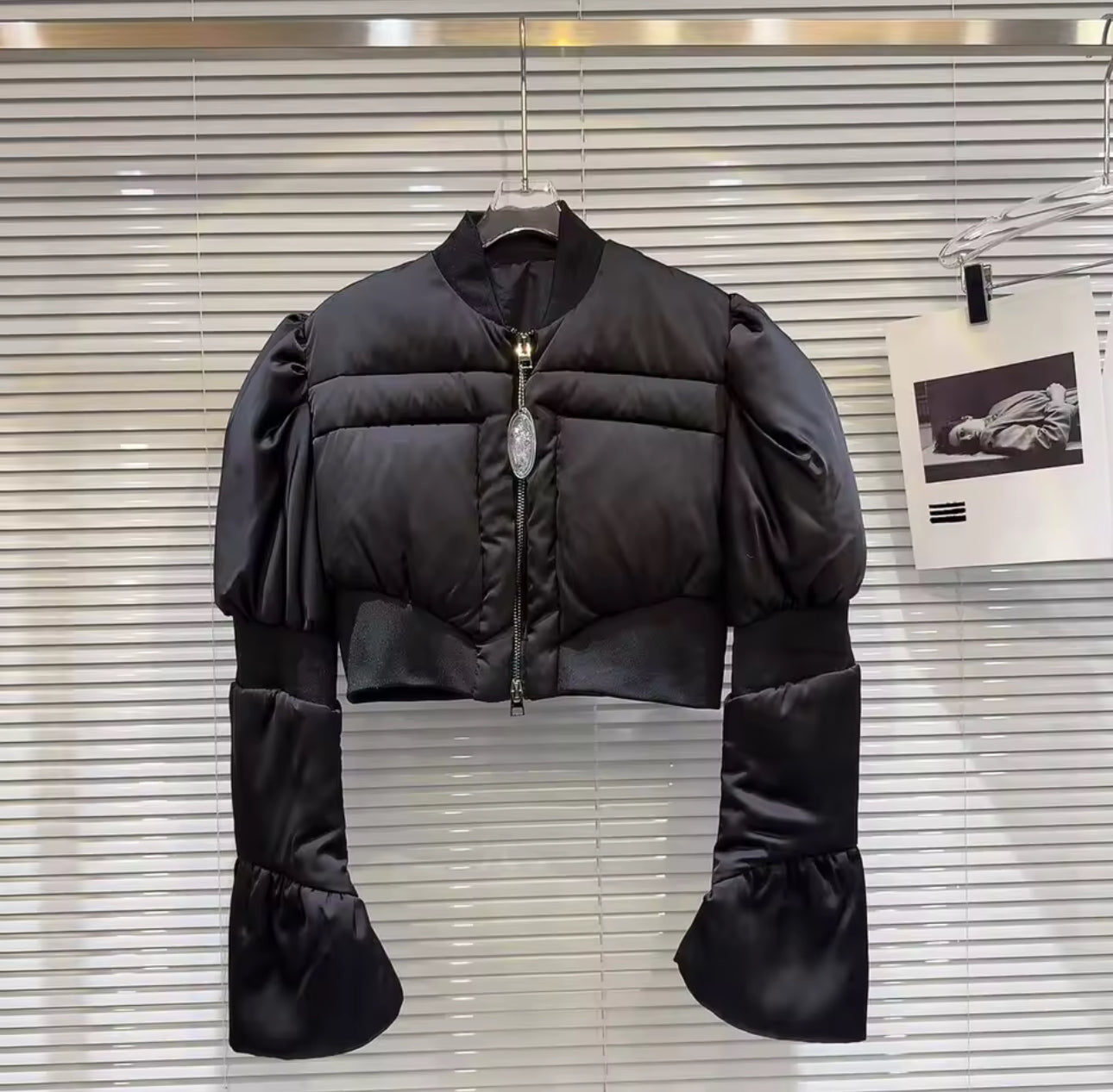 ‘Nellie’ Cropped Structured Puffer Jacket