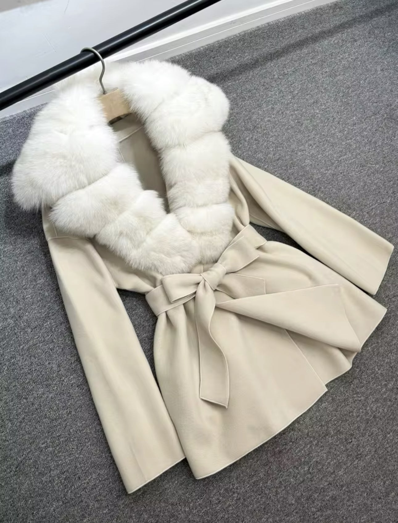 ‘Dolcie’ Short Belted Fox Fur Coat