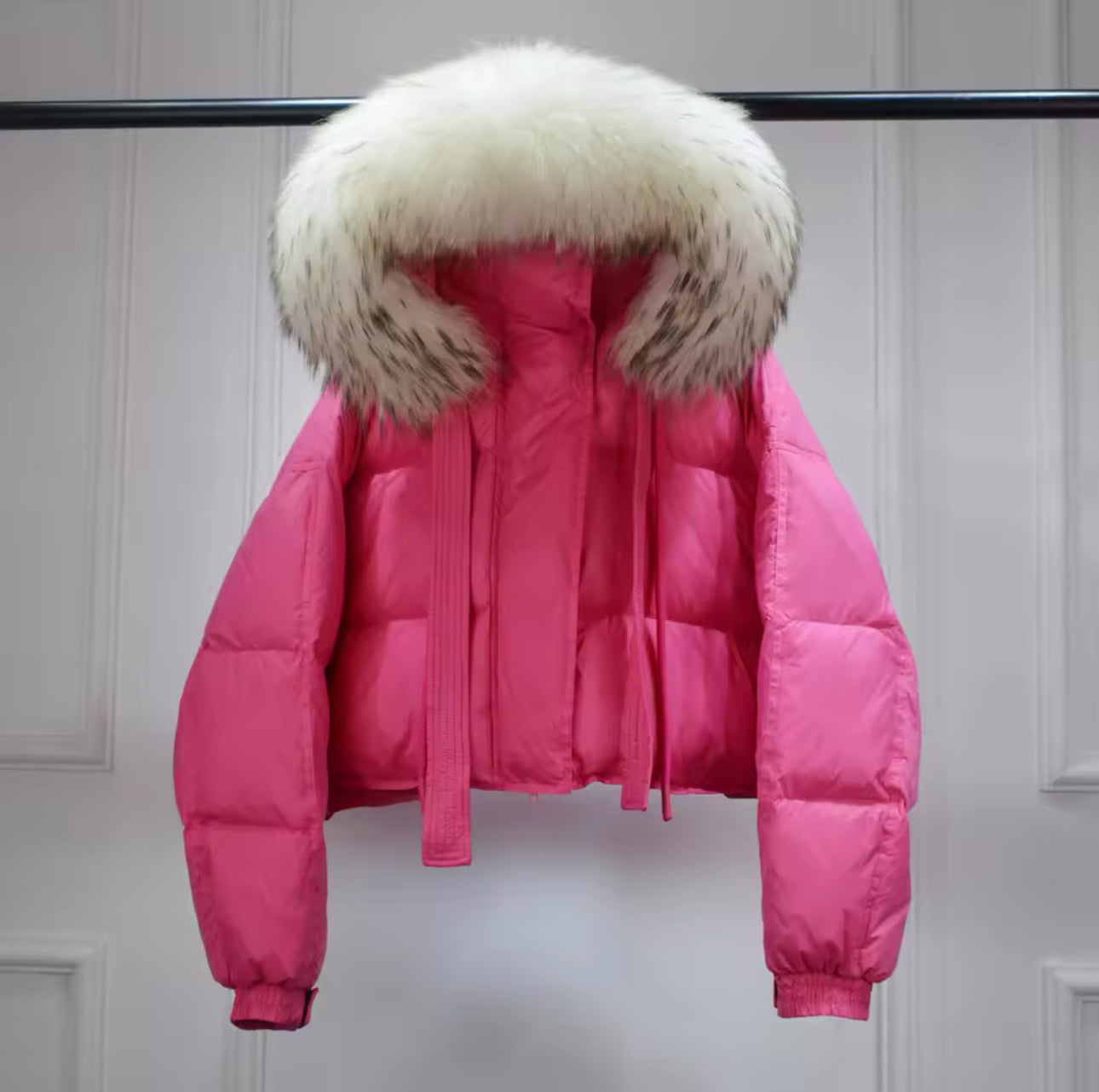 ’Sophia’ Oversized Raccoon Fur Puffer Jacket