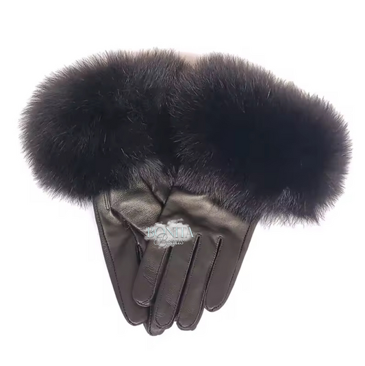 Real Fur Leather Gloves (7/14 Day Delivery)