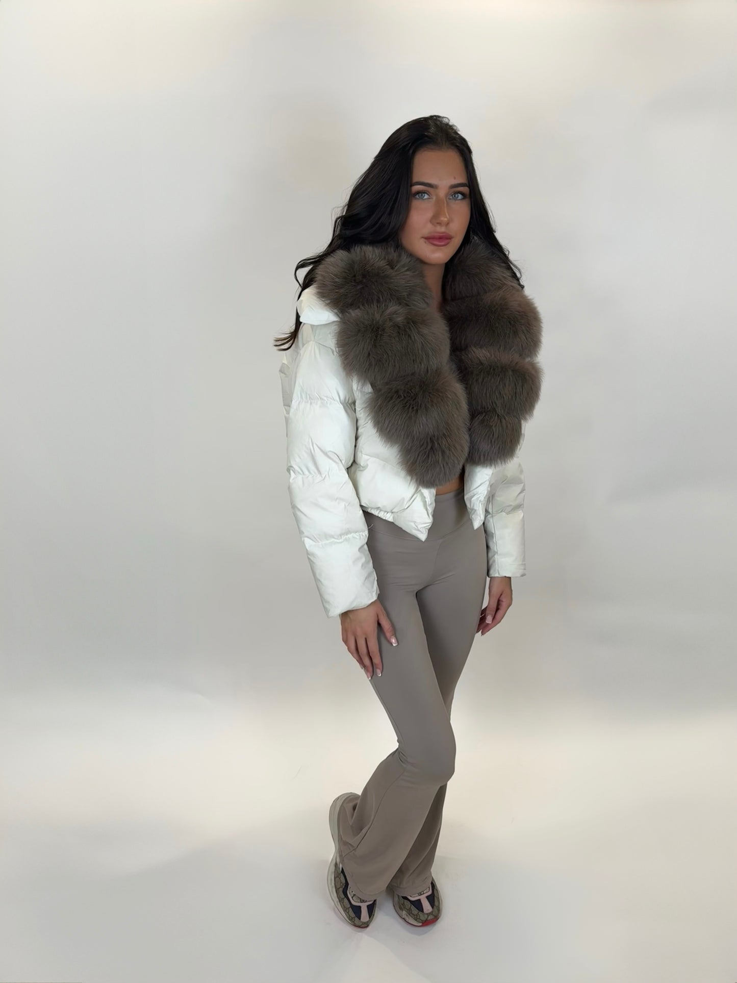 ‘Rosalina’ Fox Fur Collar Puffer Jacket