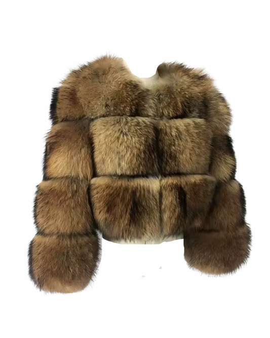 Premium 3 Row Full Sleeve Raccoon Fur Coat (10/18 Day Delivery)