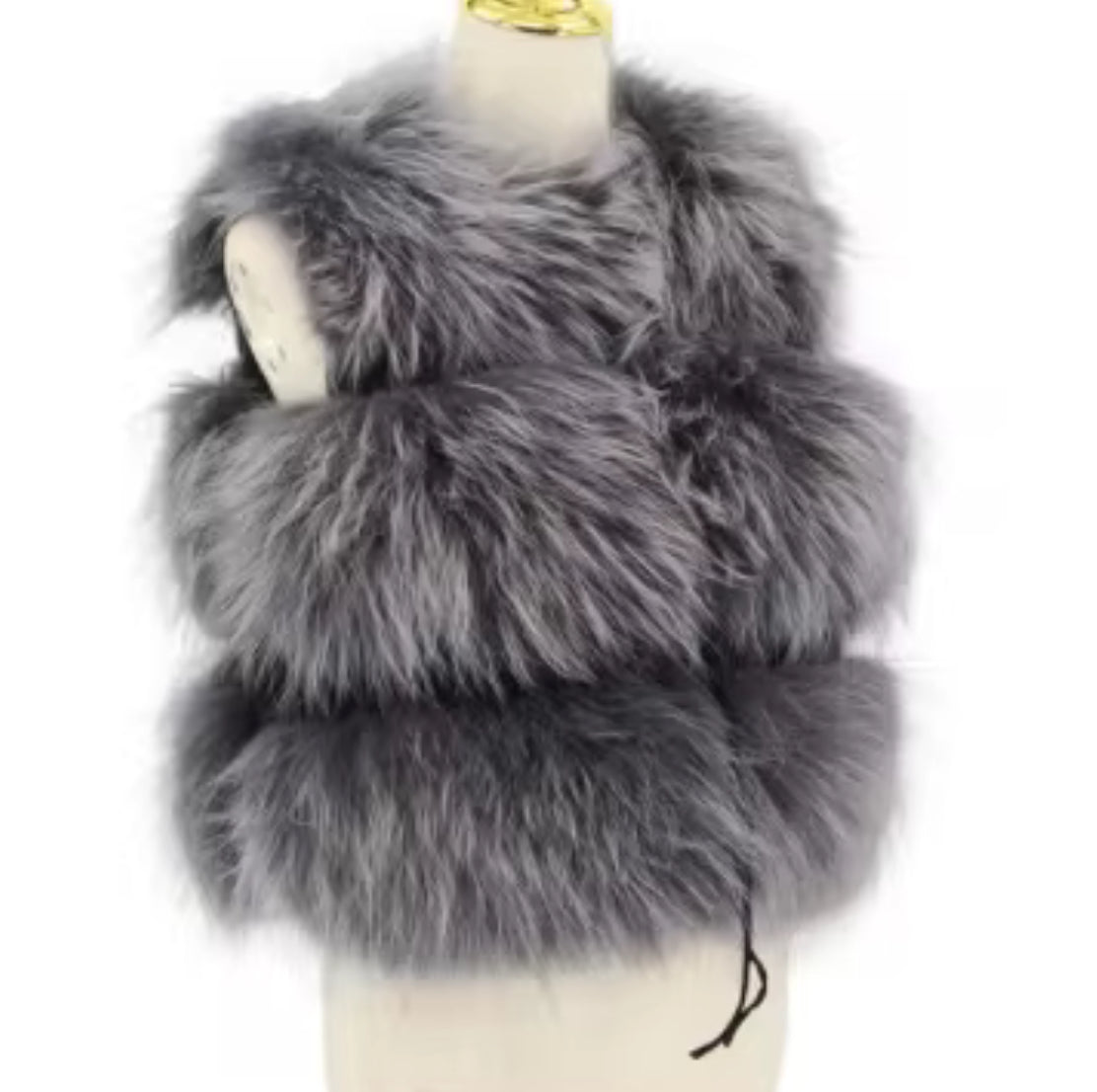Raccoon 3 Row Fur Gilet [5/9 Day Delivery]