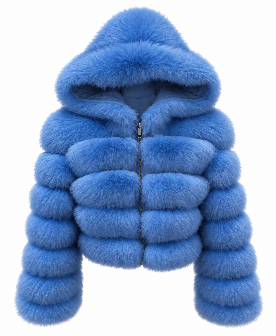 Premium Hooded Full Sleeve Fox Fur Coats