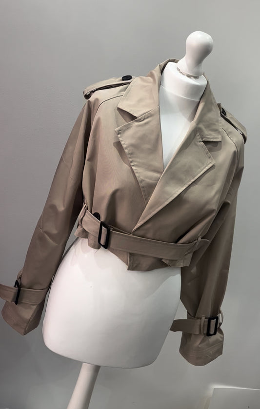 ‘Tilda’ Cropped Trench Coat [1/2 Week Delivery]