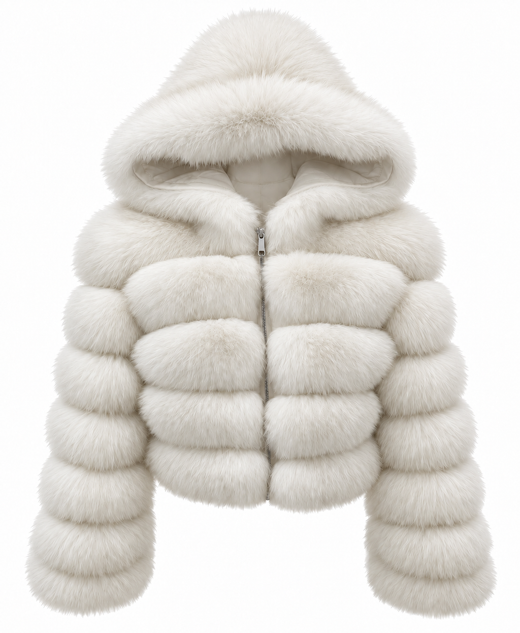 Premium Hooded Full Sleeve Fox Fur Coats
