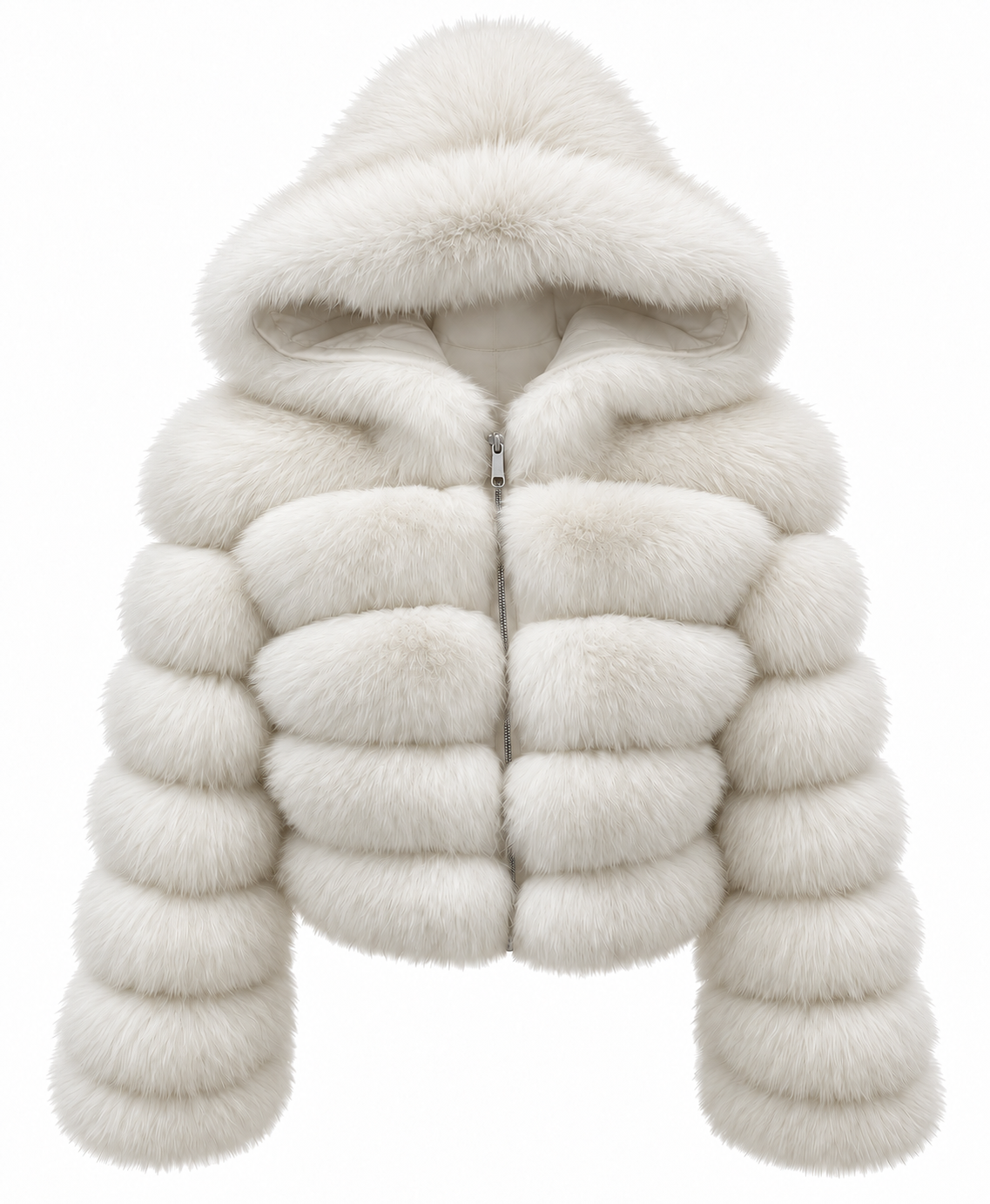 Premium Hooded Full Sleeve Fox Fur Coats