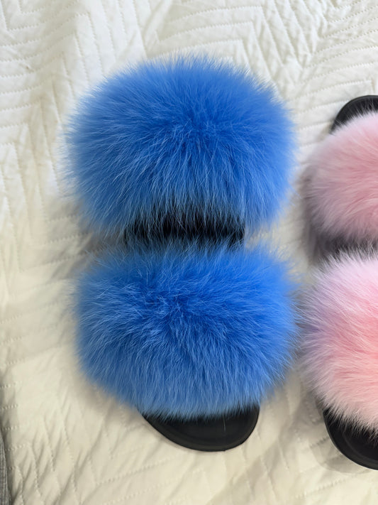 Fox Fur Sliders IN STOCK