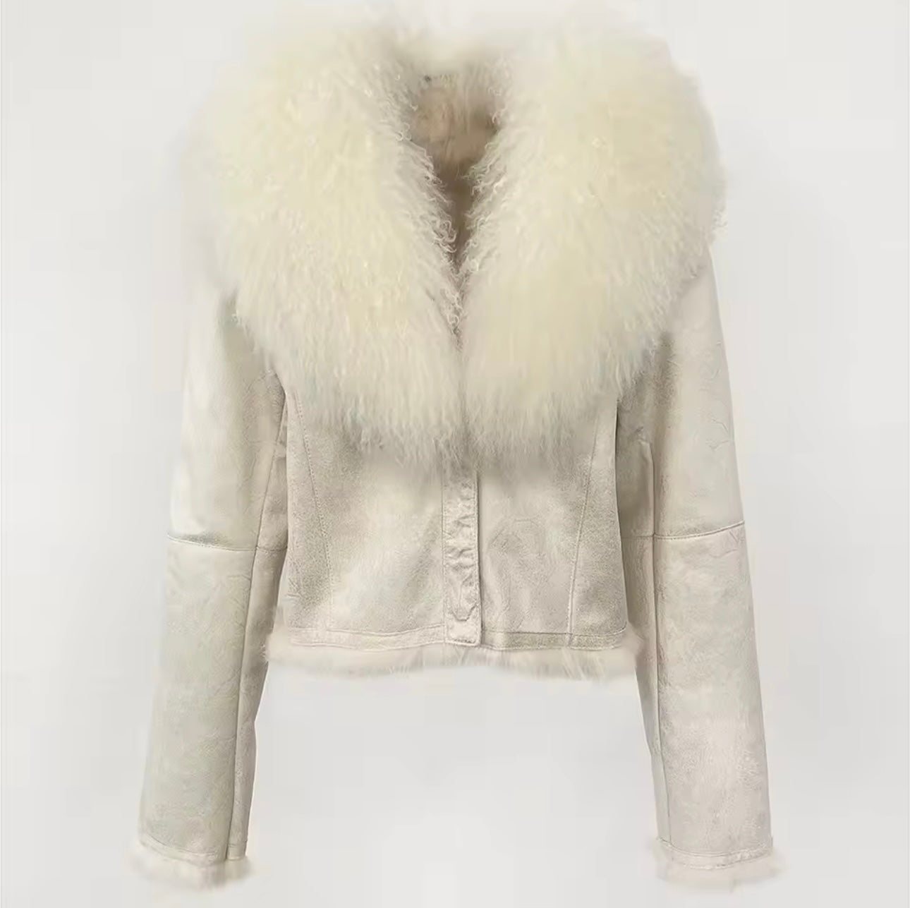 ‘Maisie’ Mongolian Fur Collar Jacket
