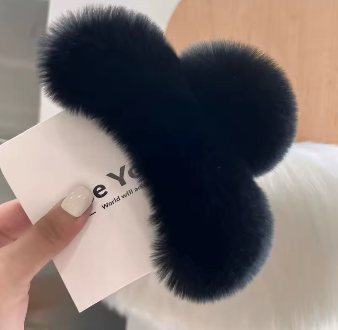 Real Fur Claw Clip