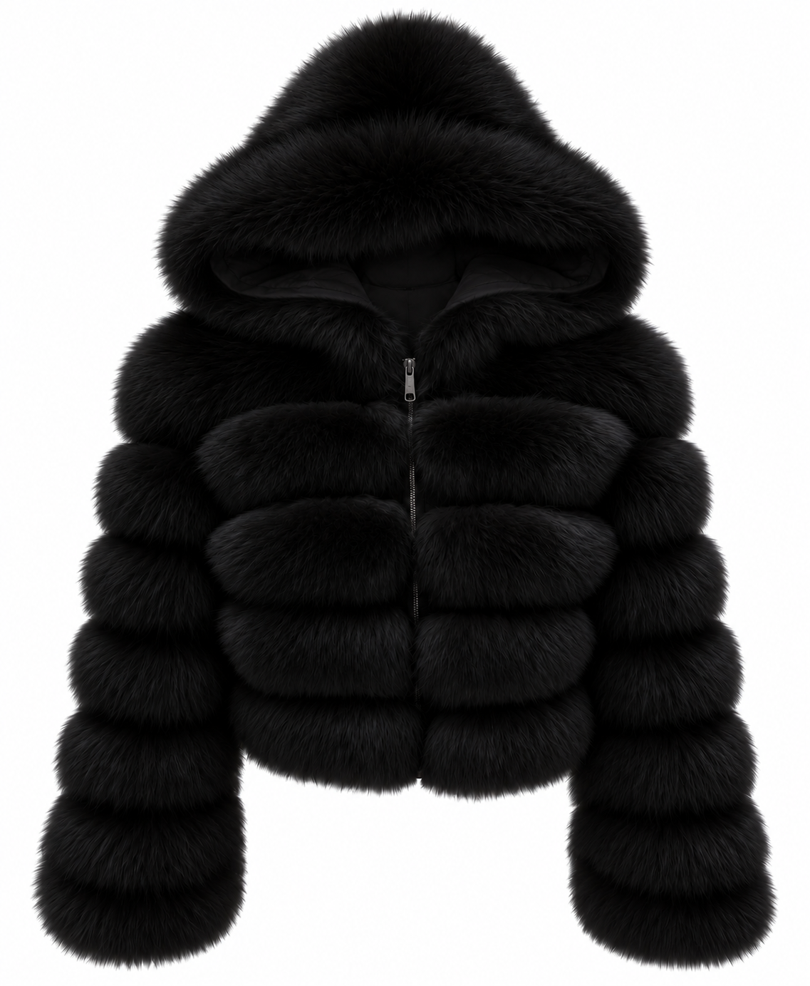 ‘Candyfloss Pink’ Premium Hooded Full Sleeve Fox Fur Coat (10/18 Day Delivery)