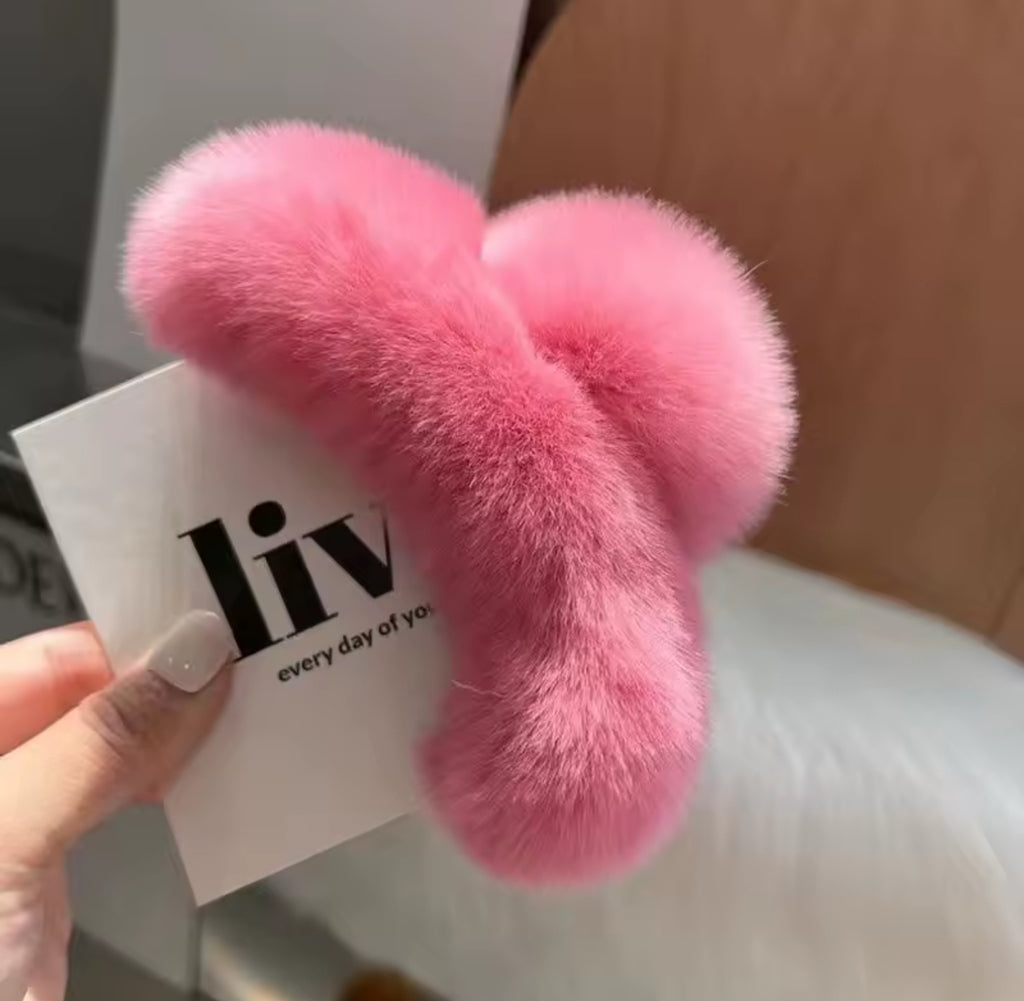 Real Fur Claw Clip