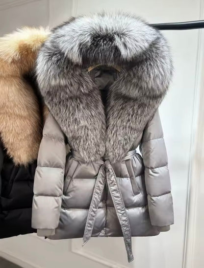 ‘Angelina’ Silver Fox Fur Jacket [1/3 Week Delivery]