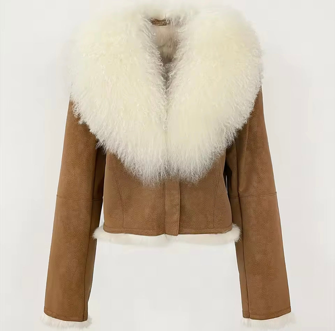 ‘Maisie’ Mongolian Fur Collar Jacket