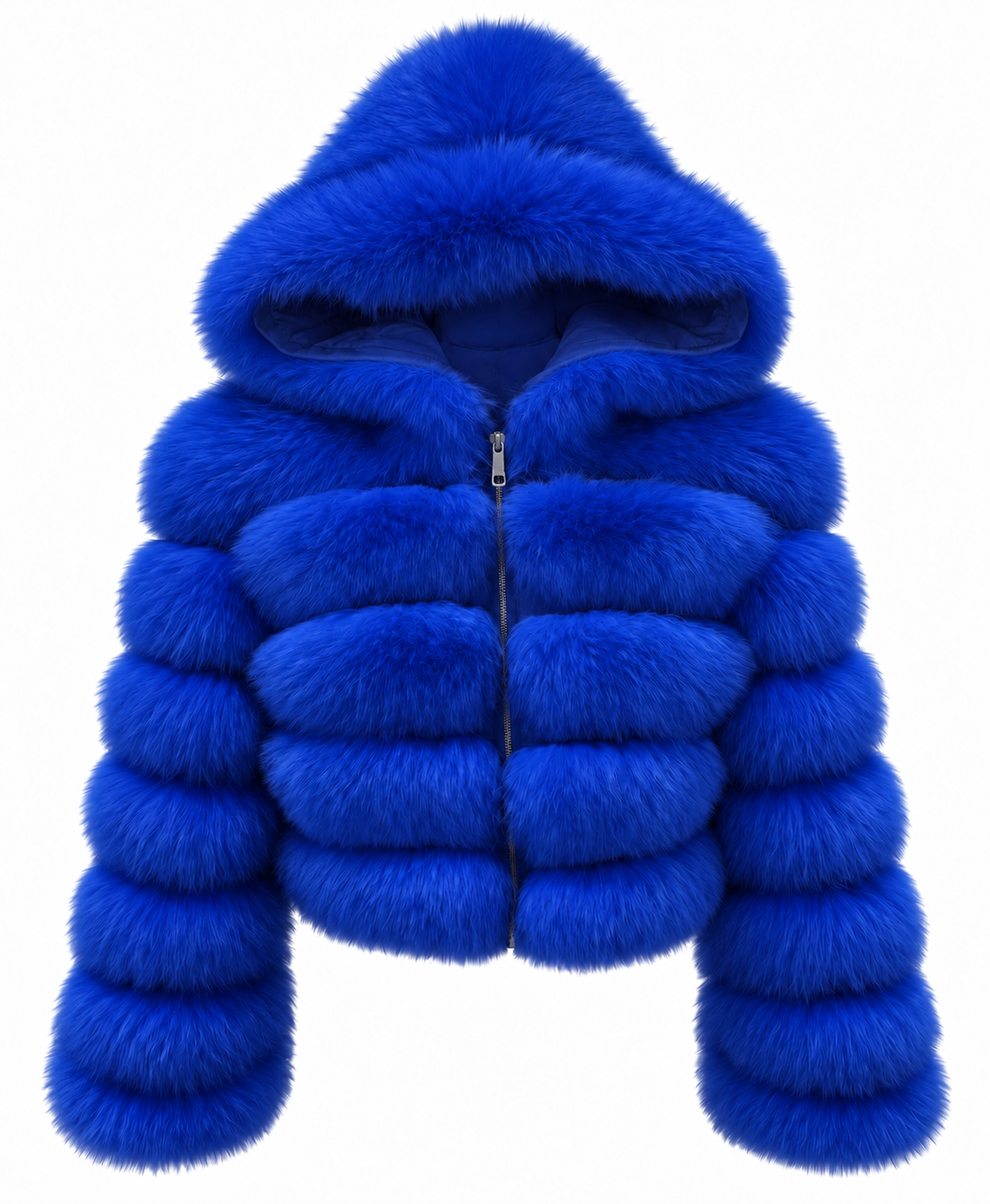 Premium Hooded Full Sleeve Fox Fur Coats