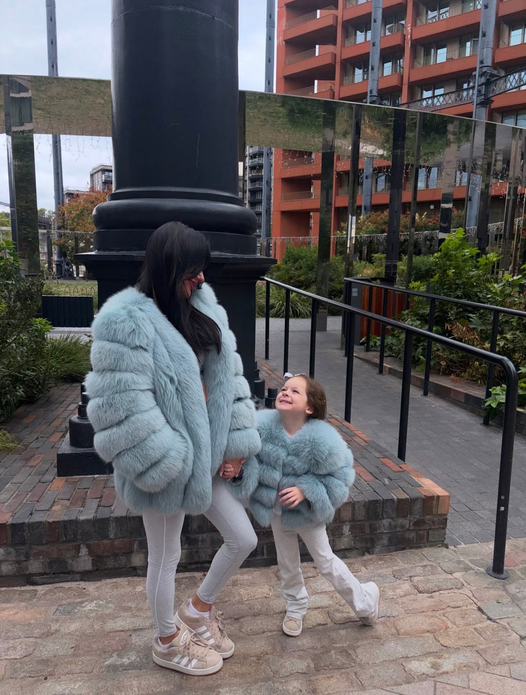 Premium Vertical Long Full Sleeve Fox Fur Coats