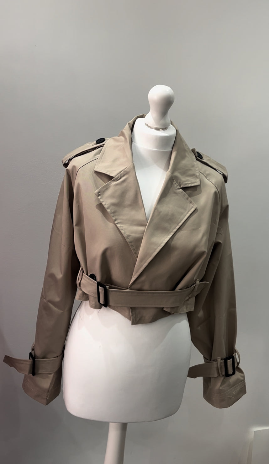 ‘Tilda’ Cropped Trench Coat [1/2 Week Delivery]