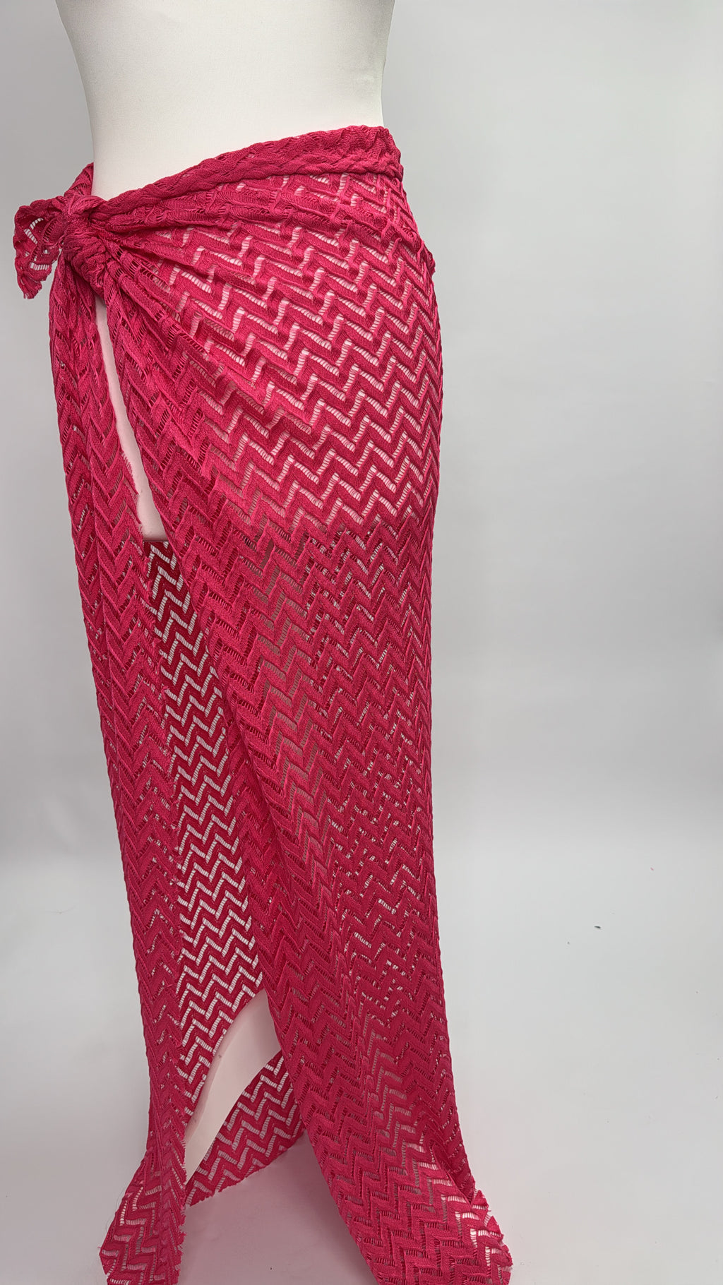 Hot Pink Zig Zag Maxi Sarong & Choker