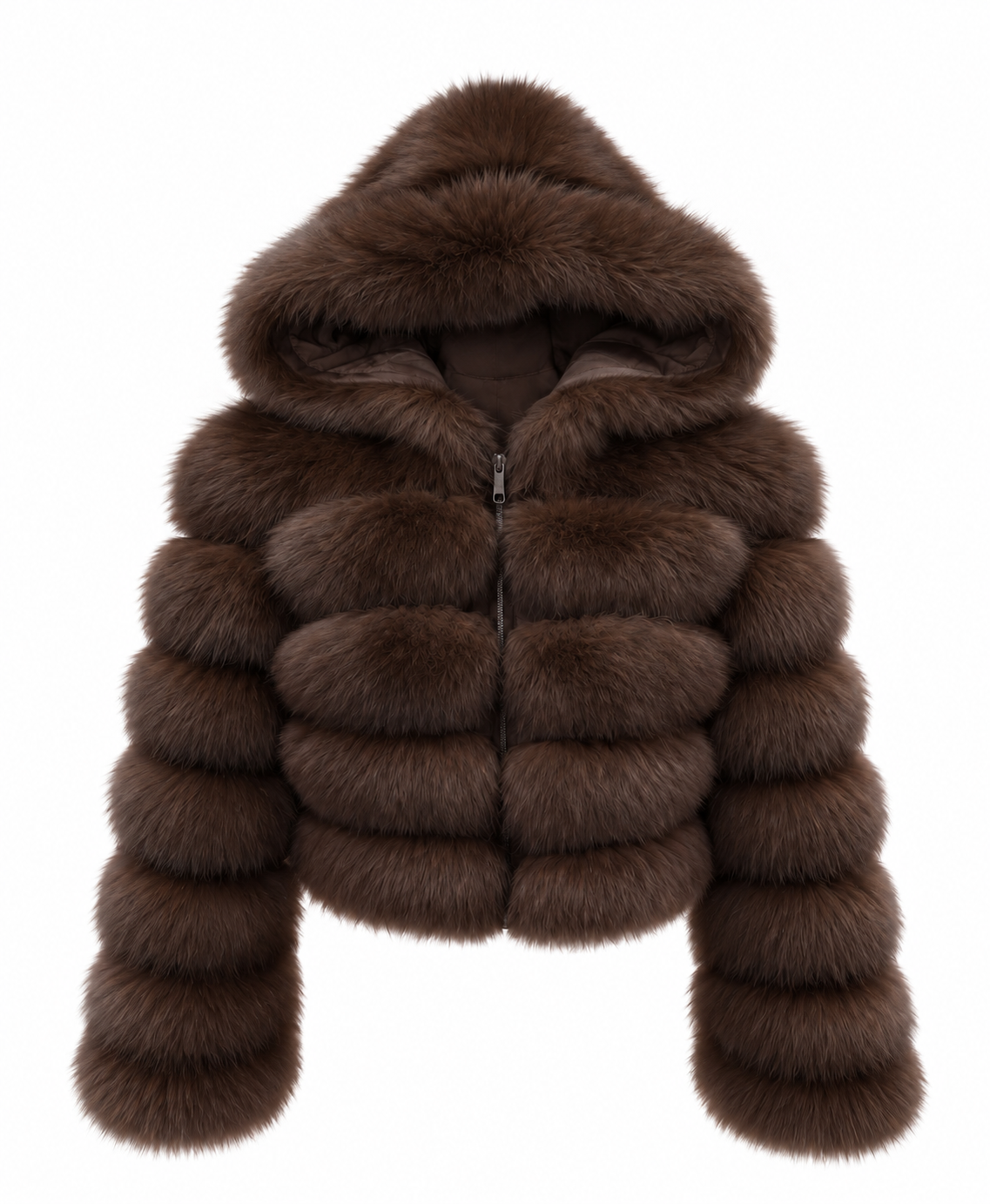 Premium Hooded Full Sleeve Fox Fur Coats