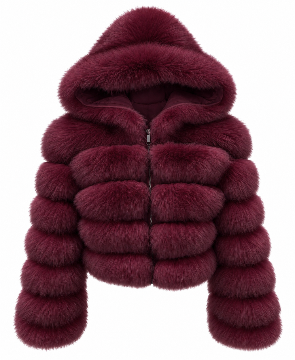 Premium Hooded Full Sleeve Fox Fur Coats