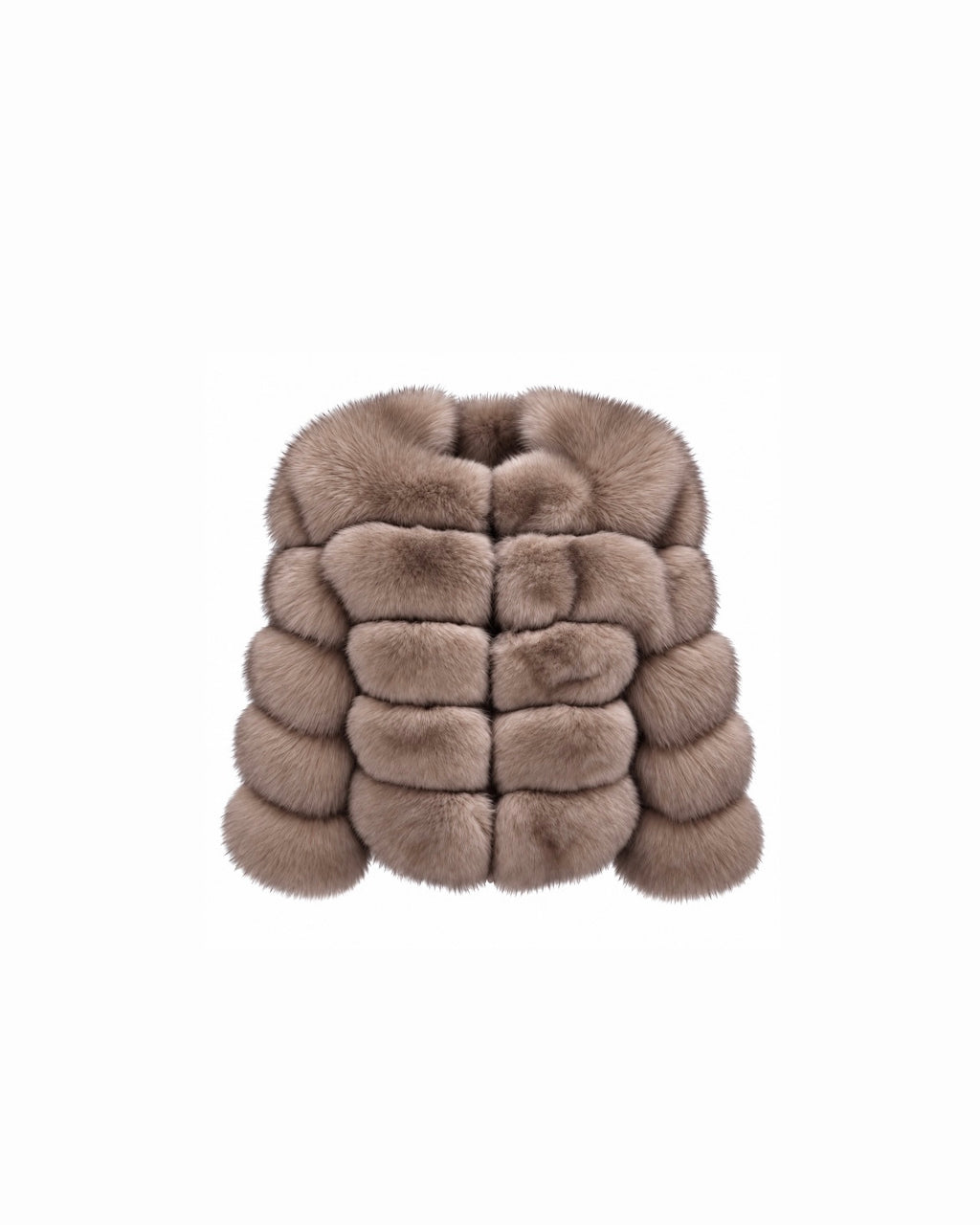 Premium 5 Row Cropped Sleeve Fox Fur Coats