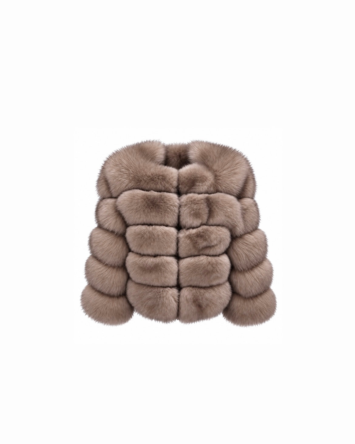 Premium 5 Row Cropped Sleeve Fox Fur Coats