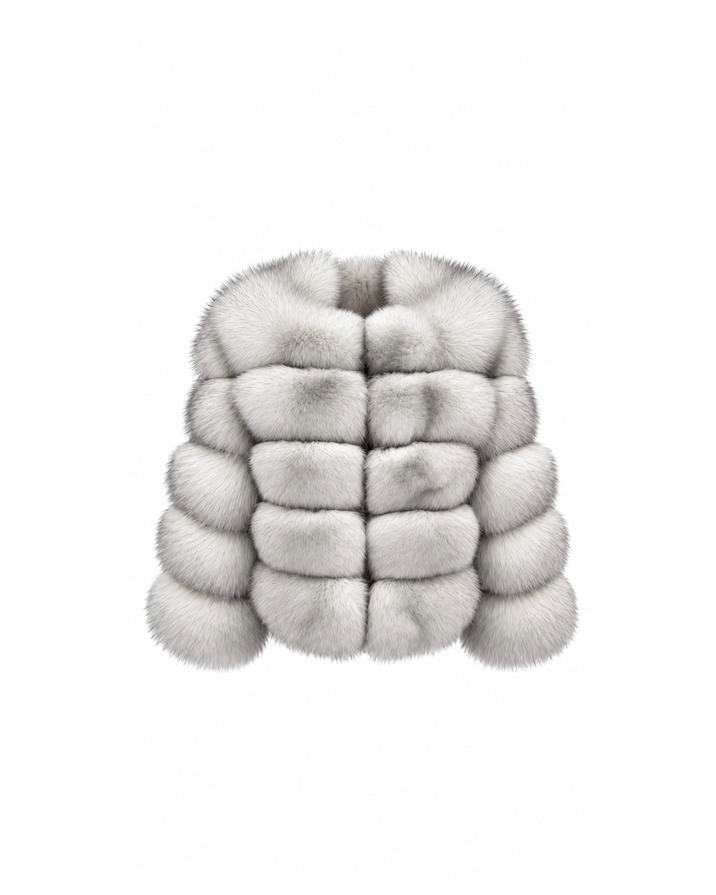 Premium 5 Row Cropped Sleeve Fox Fur Coats