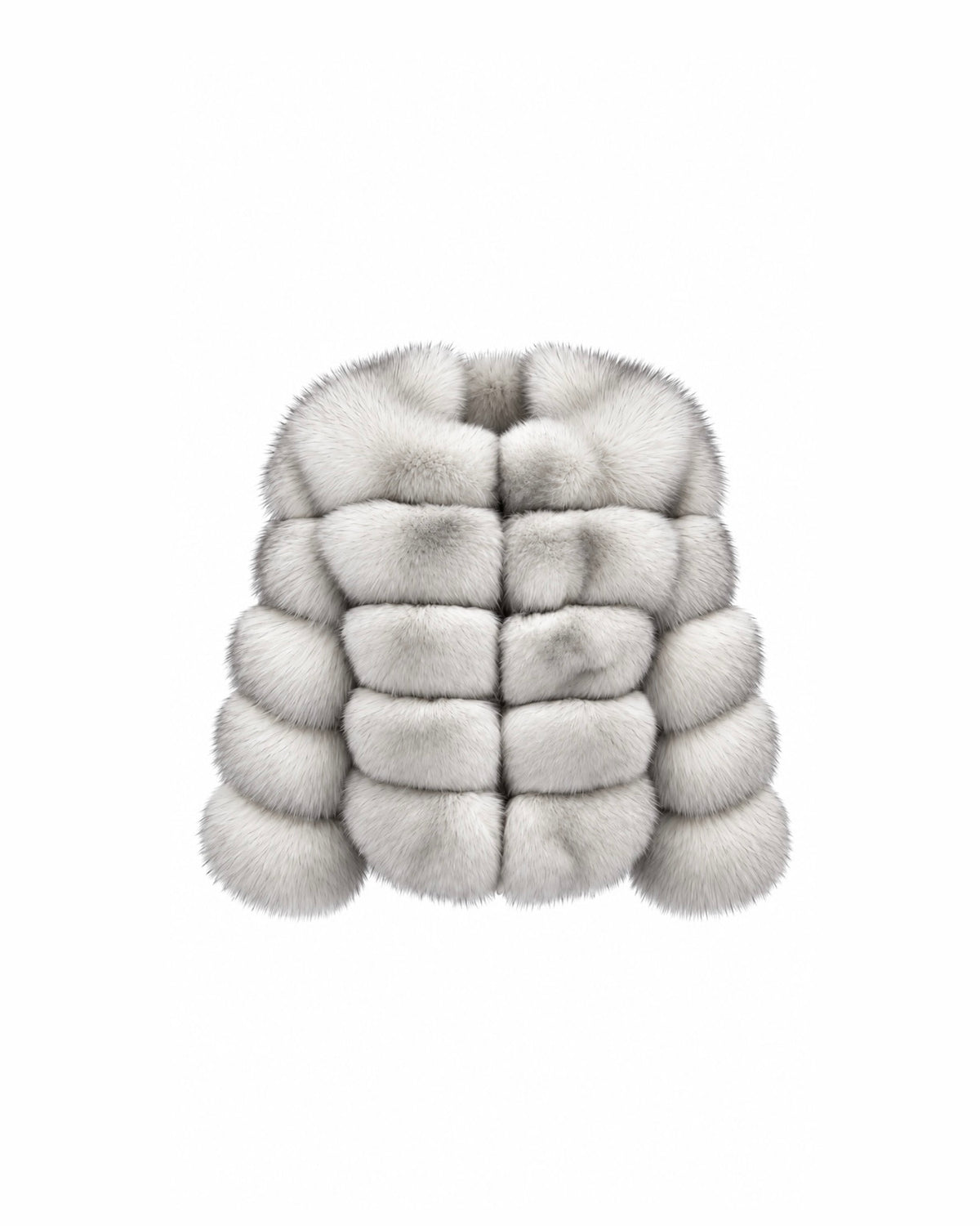 Premium 5 Row Cropped Sleeve Fox Fur Coats
