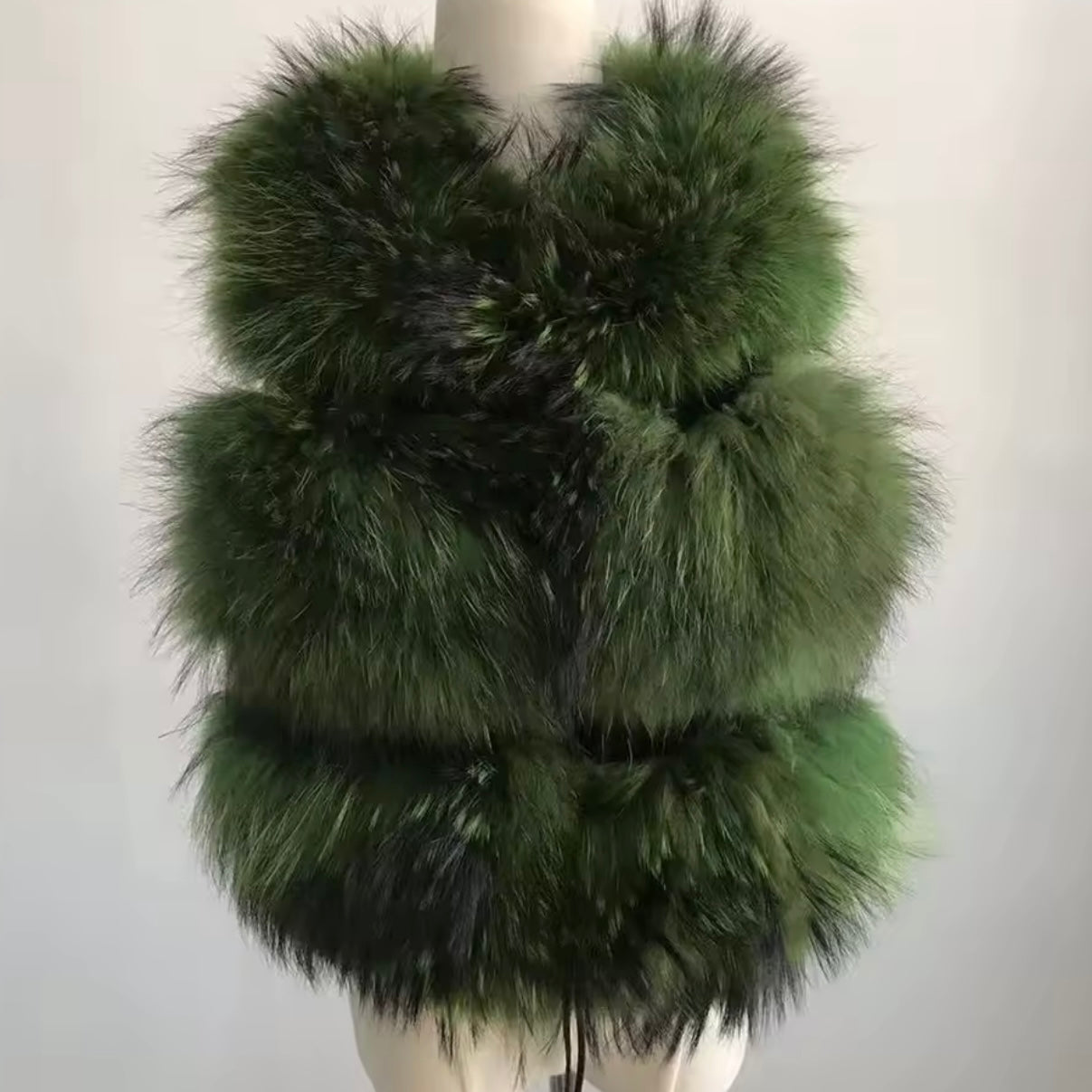 Raccoon 3 Row Fur Gilet [5/9 Day Delivery]