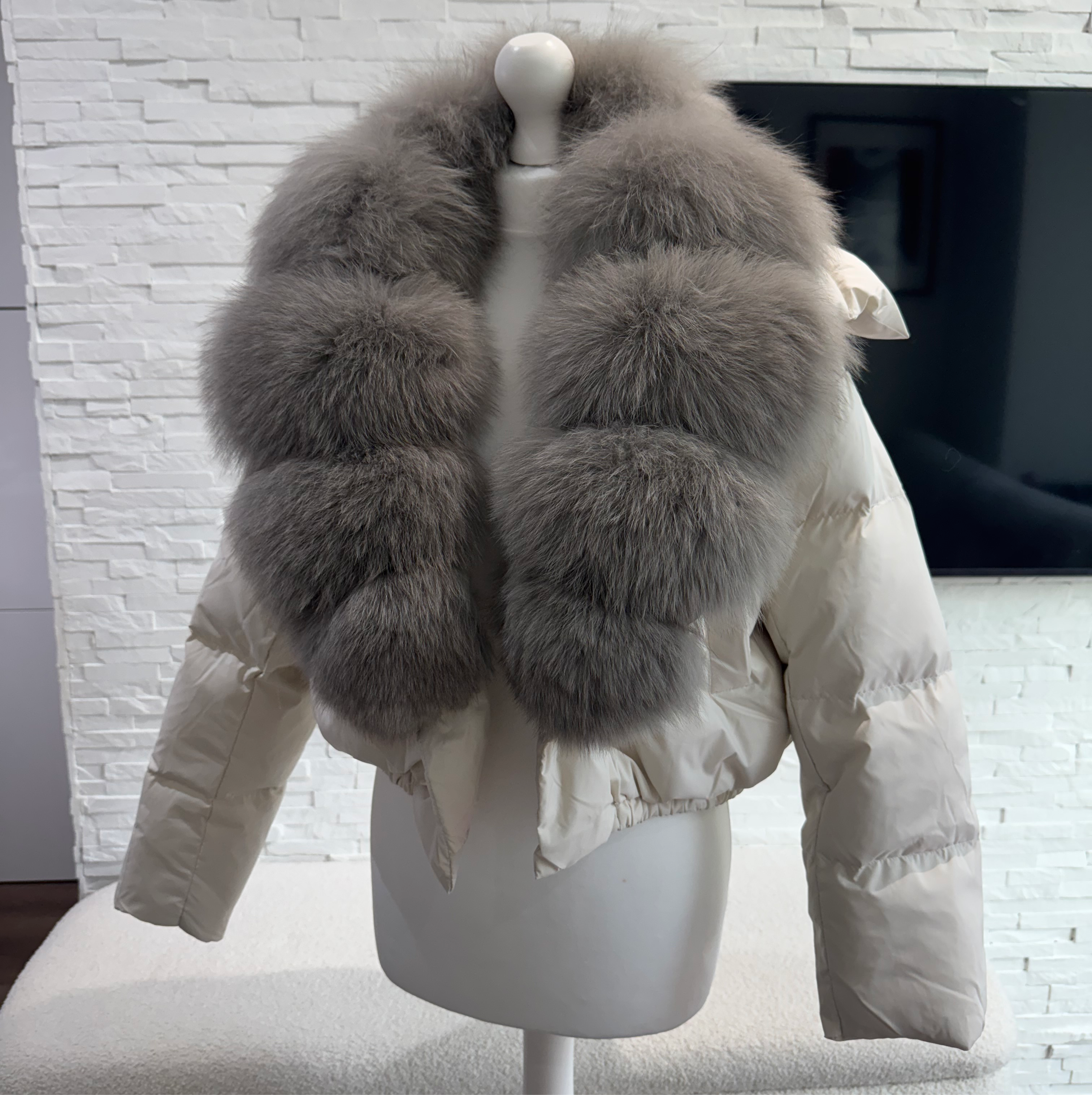 ‘Rosalina’ Fox Fur Collar Puffer Jacket