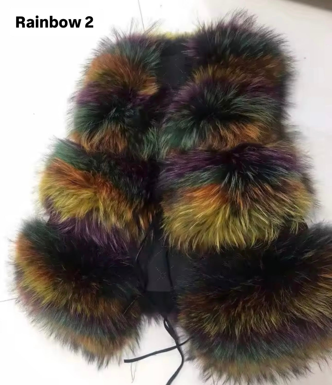 Raccoon 3 Row Fur Gilet [5/9 Day Delivery]