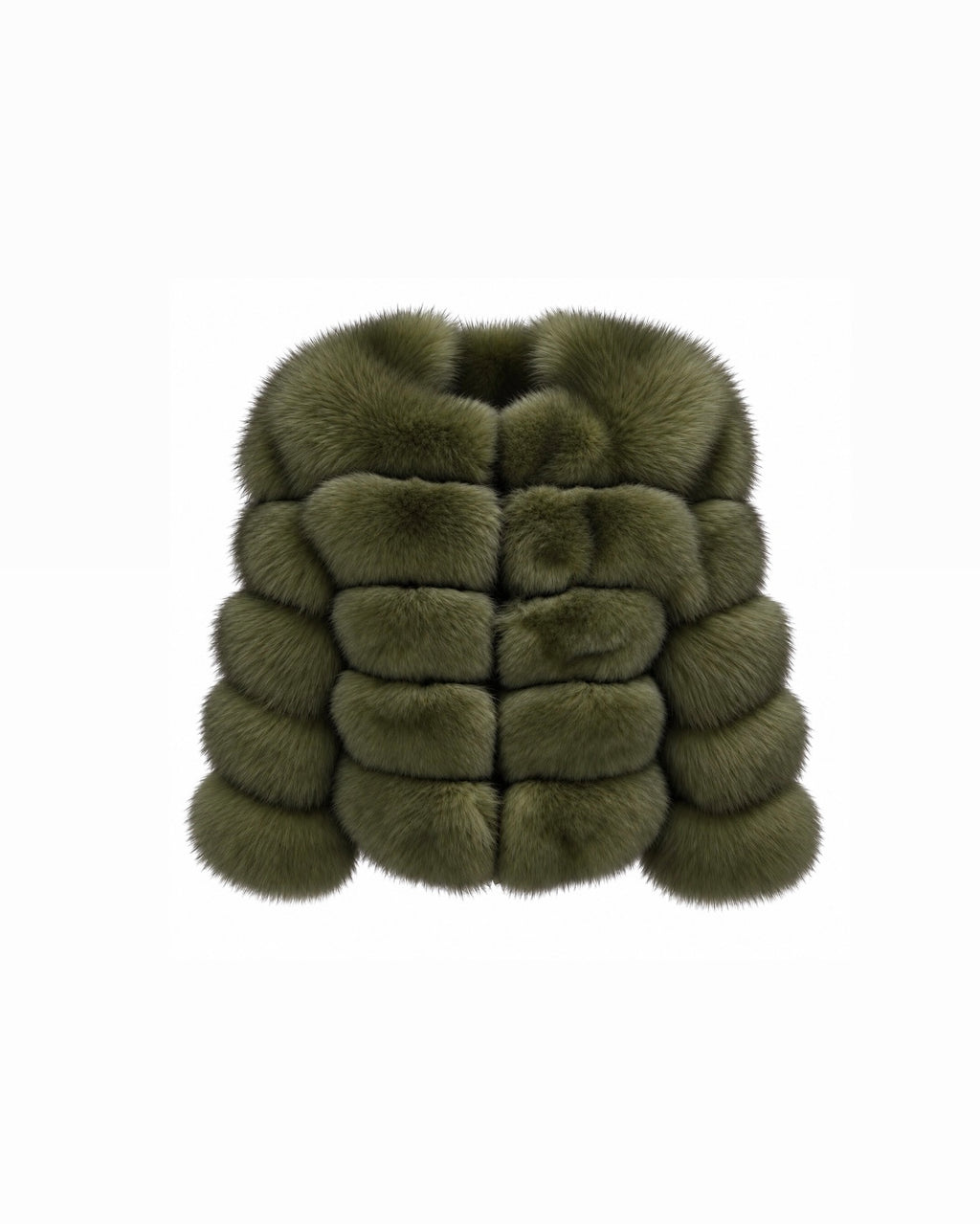 Premium 5 Row Cropped Sleeve Fox Fur Coats